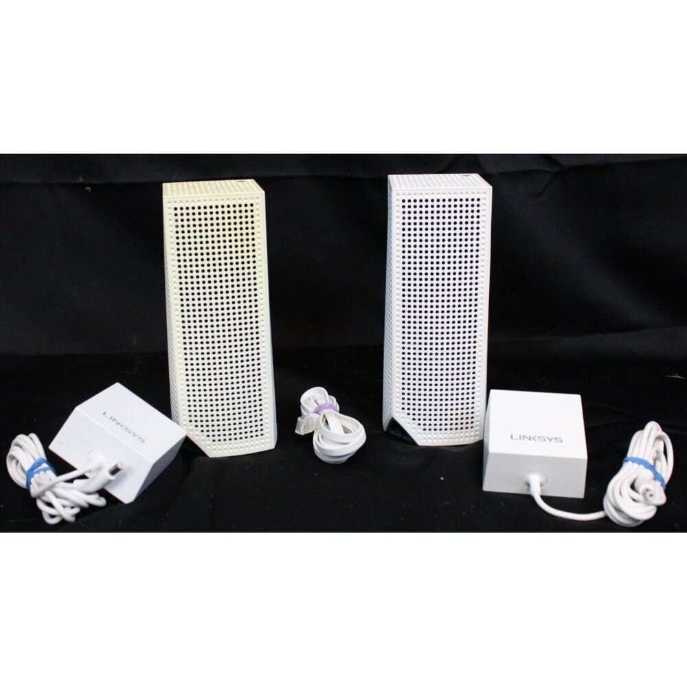 2 Pc Linksys Velop Tri-Band Intelligent Mesh Home Wifi System Router White WHW03